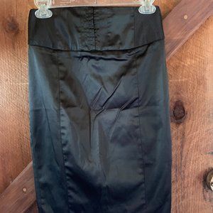 Satiny Black High-Waist Wiggle Skirt Sexy